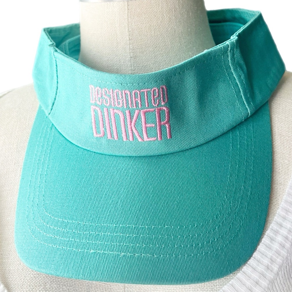 Teal Embroidered Designated Dinker Visor - New - Never worn!